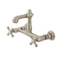 thumbnail image 1 of Kingston Brass KS7258AX English Country Double-Handle 2-Hole Wall Mount Bathroom Faucet in Brushed Nickel, 1 of 8