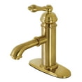 thumbnail image 1 of Kingston Brass KS7417ACL American Classic Single-Handle Bathroom Faucet, Brushed Brass, 1 of 5