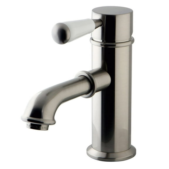 Kingston Brass KS7418DPL Paris Single Porcelain Lever Handle Bathroom Faucet, Brushed Nickel