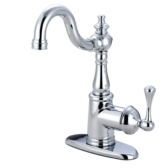 Kingston Brass KS7491BL English Vintage One-Handle 1-Hole Deck Mount Bar Faucet in Polished Chrome