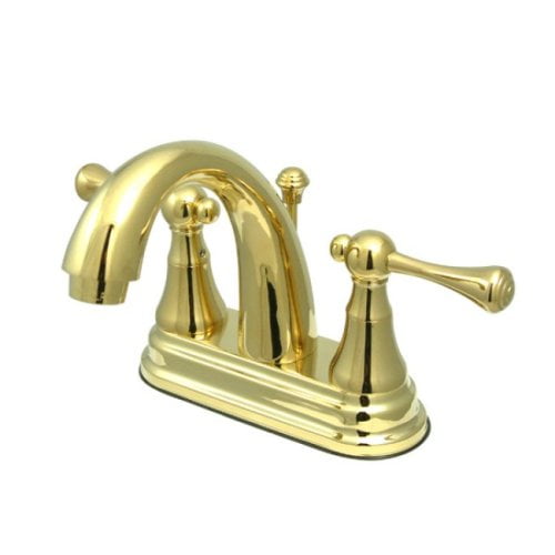 Kingston Brass English Vintage Two Handle 4" Centerset Lavatory Faucet with Brass Pop-up
