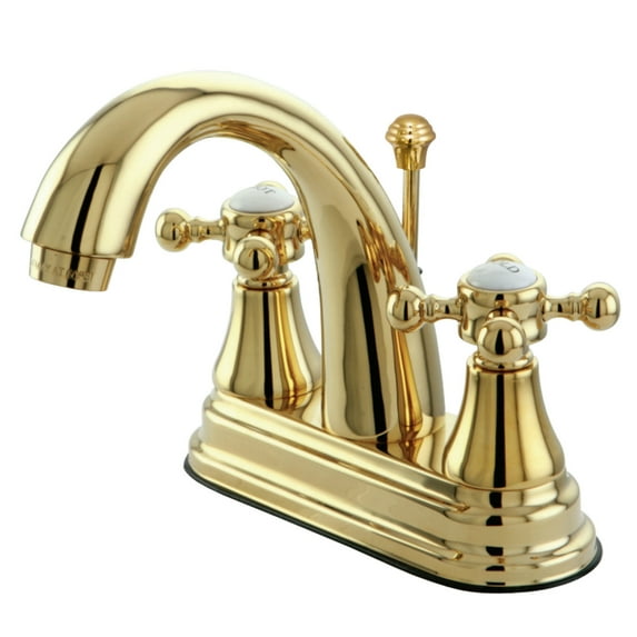 Kingston Brass English Vintage Two Handle 4" Centerset Lavatory Faucet with Brass Pop-up