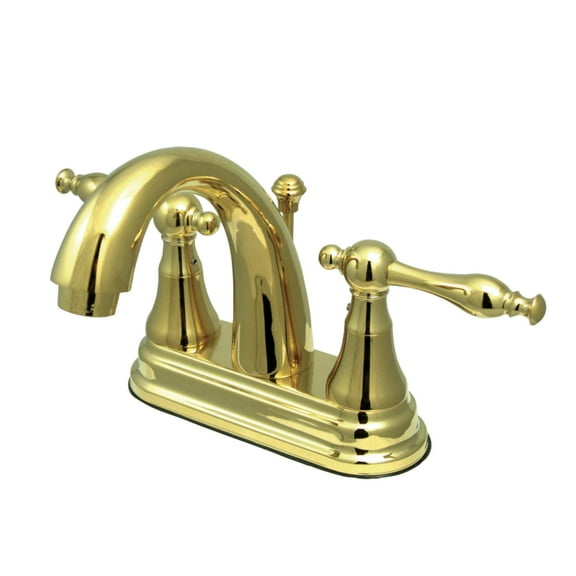 Kingston Brass KS7612NL 4 in. Centerset Bathroom Faucet, Polished Brass