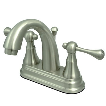 Kingston Brass KS7618BL 4 in. Centerset Bathroom Faucet, Brushed Nickel