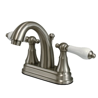 Kingston Brass KS7618PL 4 in. Centerset Bathroom Faucet, Brushed Nickel