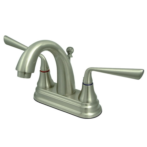 Kingston Brass KS7618ZL 4 in. Centerset Bathroom Faucet, Brushed Nickel