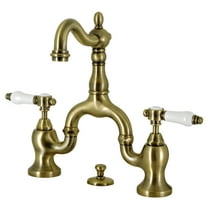 Kingston Brass KS7973BPL Bel-Air Bridge Bathroom Faucet with Matching Pop-up Drain, Antique Brass