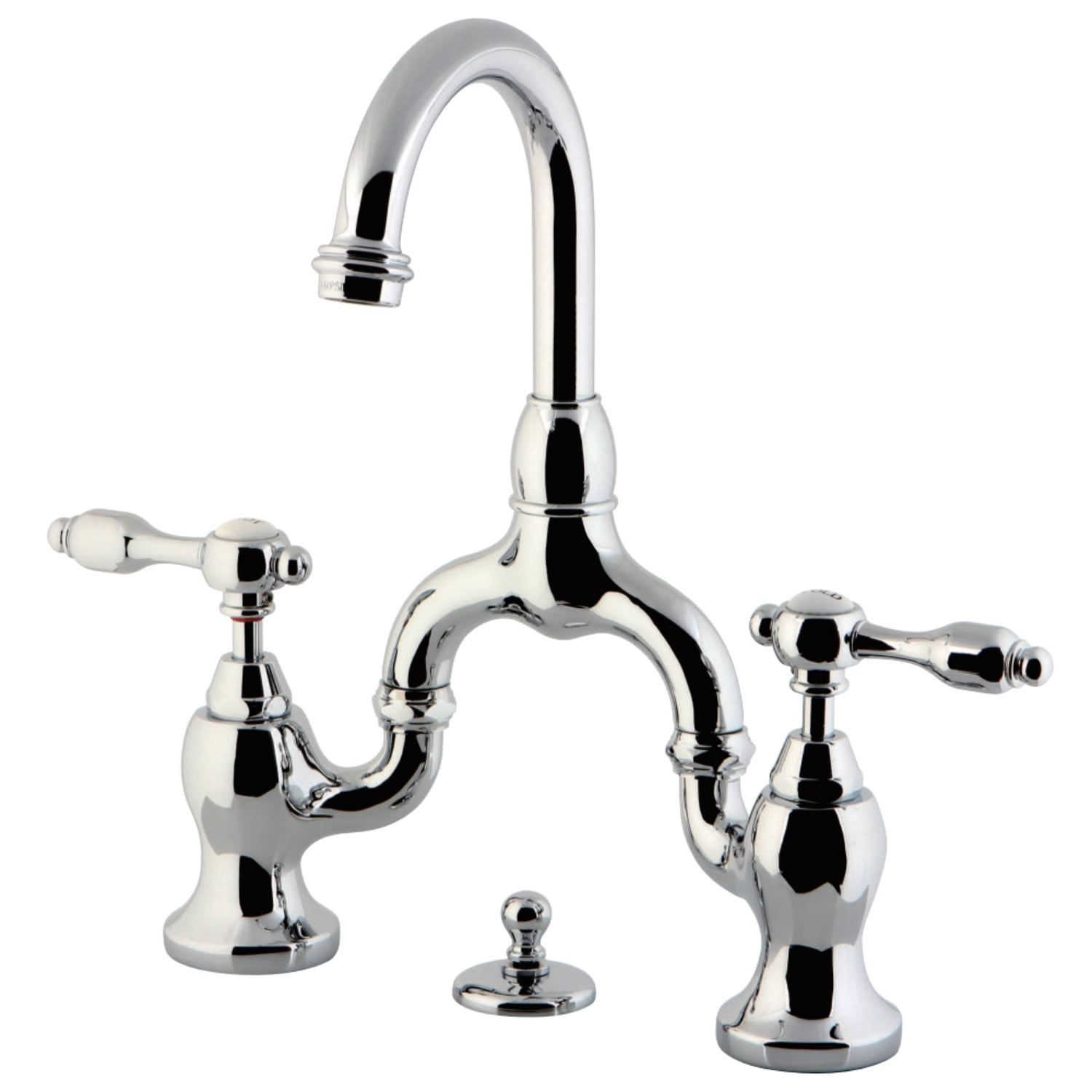 Kingston Brass KS7991TAL Bridge Standard Mount Bathroom Faucet, Polished Chrome