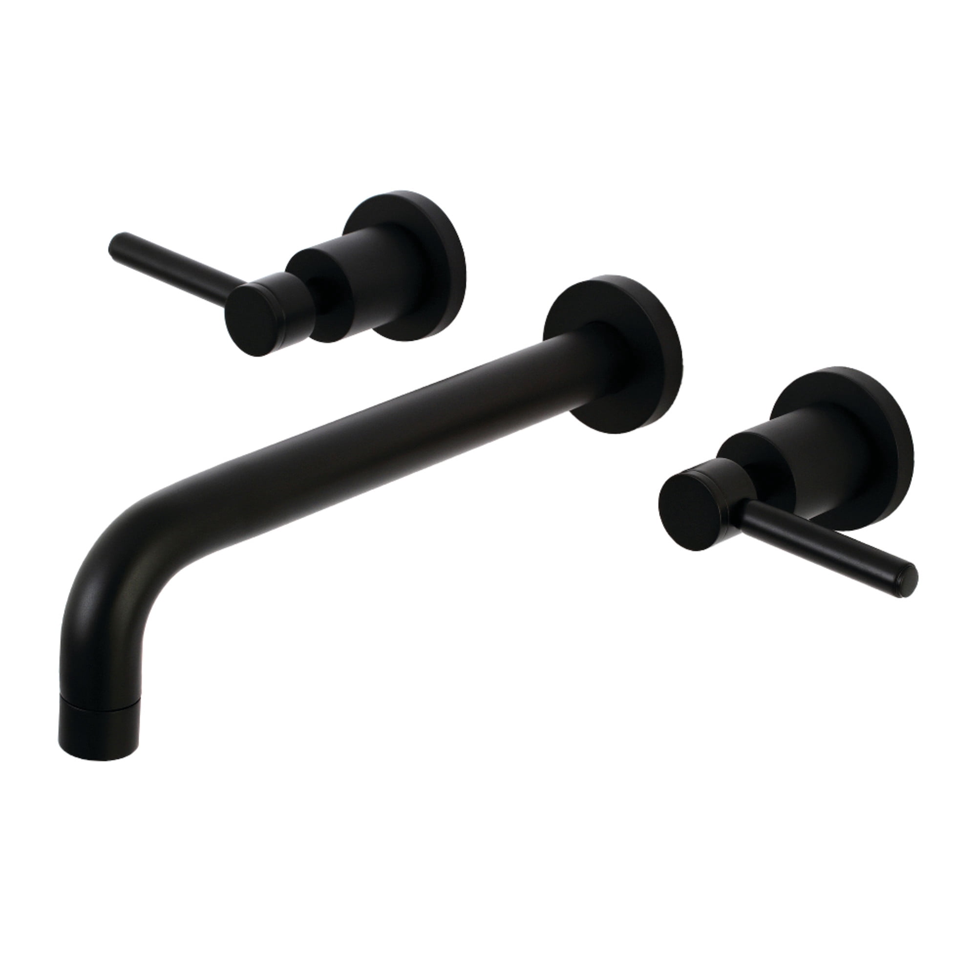 Kingston Brass KS8020DL Concord Two-Handle 3-Hole Wall Mount Roman Tub Faucet in Matte Black
