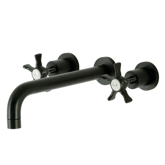 Kingston Brass KS8020NX Hamilton Two-Handle 3-Hole Wall Mount Roman Tub Faucet in Matte Black