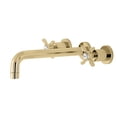 thumbnail image 1 of Kingston Brass KS8022BEX Essex Two-Handle 3-Hole Wall Mount Roman Tub Faucet in Polished Brass, 1 of 7