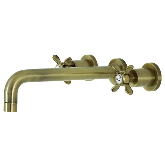 Kingston Brass KS8023BEX Essex Two-Handle 3-Hole Wall Mount Roman Tub Faucet in Antique Brass
