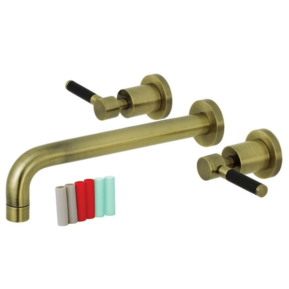Kingston Brass KS8023DKL Kaiser Two-Handle 3-Hole Wall Mount Roman Tub Faucet in Antique Brass