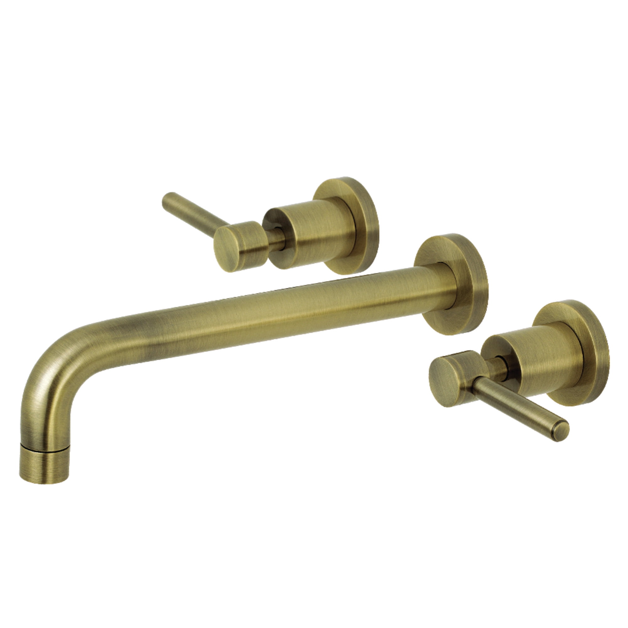 Kingston Brass KS8023DL Concord Two-Handle 3-Hole Wall Mount Roman Tub Faucet in Antique Brass