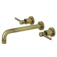 thumbnail image 1 of Kingston Brass KS8023DL Concord Two-Handle 3-Hole Wall Mount Roman Tub Faucet in Antique Brass, 1 of 7