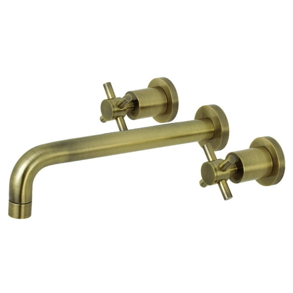 Kingston Brass KS8023DX Concord Two-Handle 3-Hole Wall Mount Roman Tub Faucet in Antique Brass