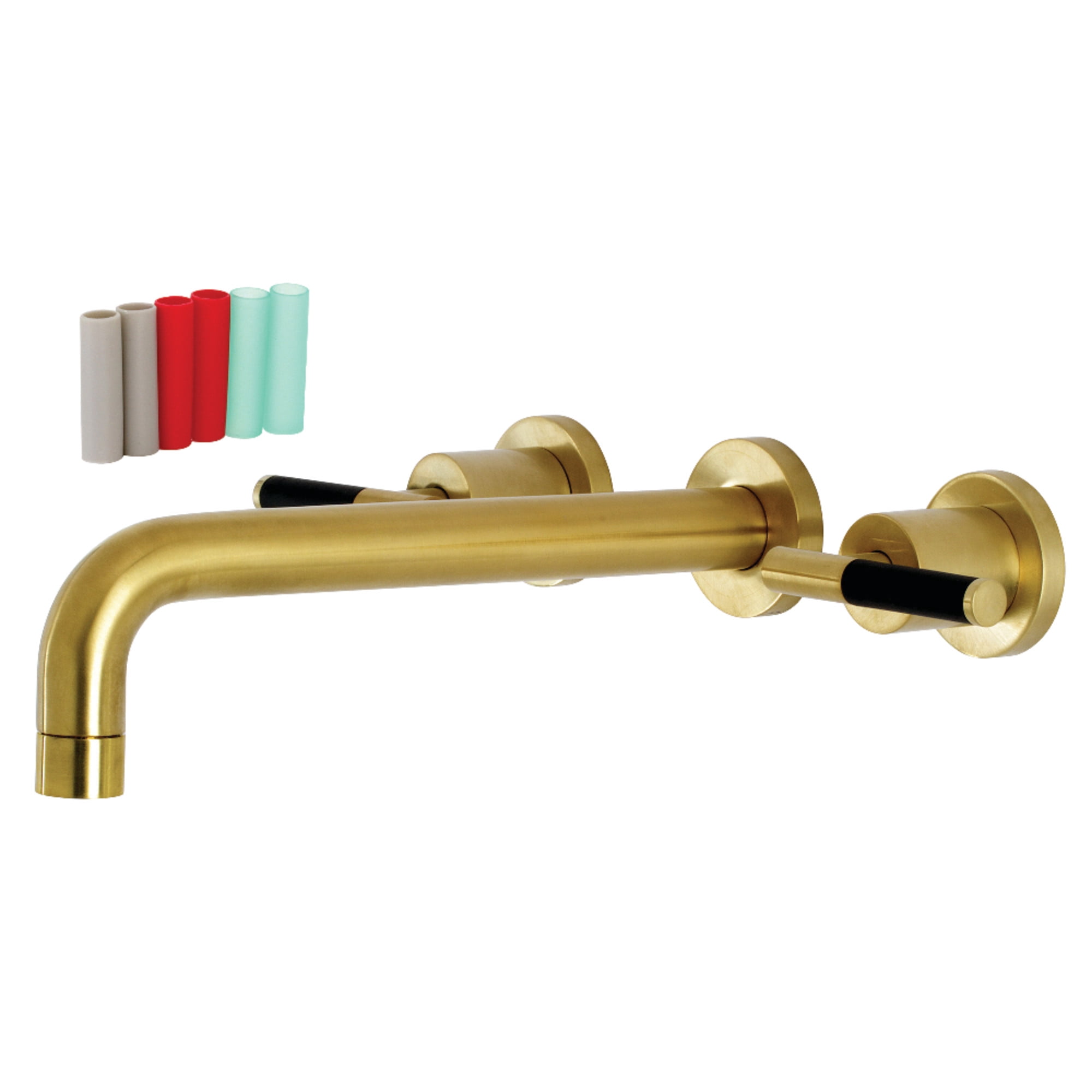 Kingston Brass KS8027CKL Kaiser Two-Handle 3-Hole Wall Mount Roman Tub Faucet in Brushed Brass
