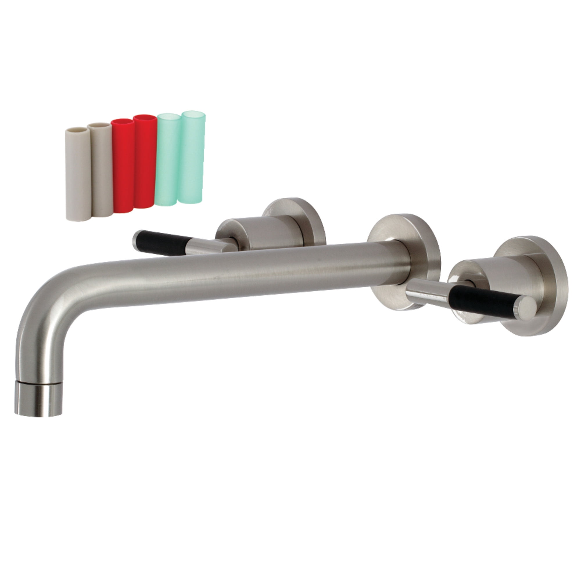 Kingston Brass KS8028CKL Kaiser Two-Handle 3-Hole Wall Mount Roman Tub Faucet in Brushed Nickel