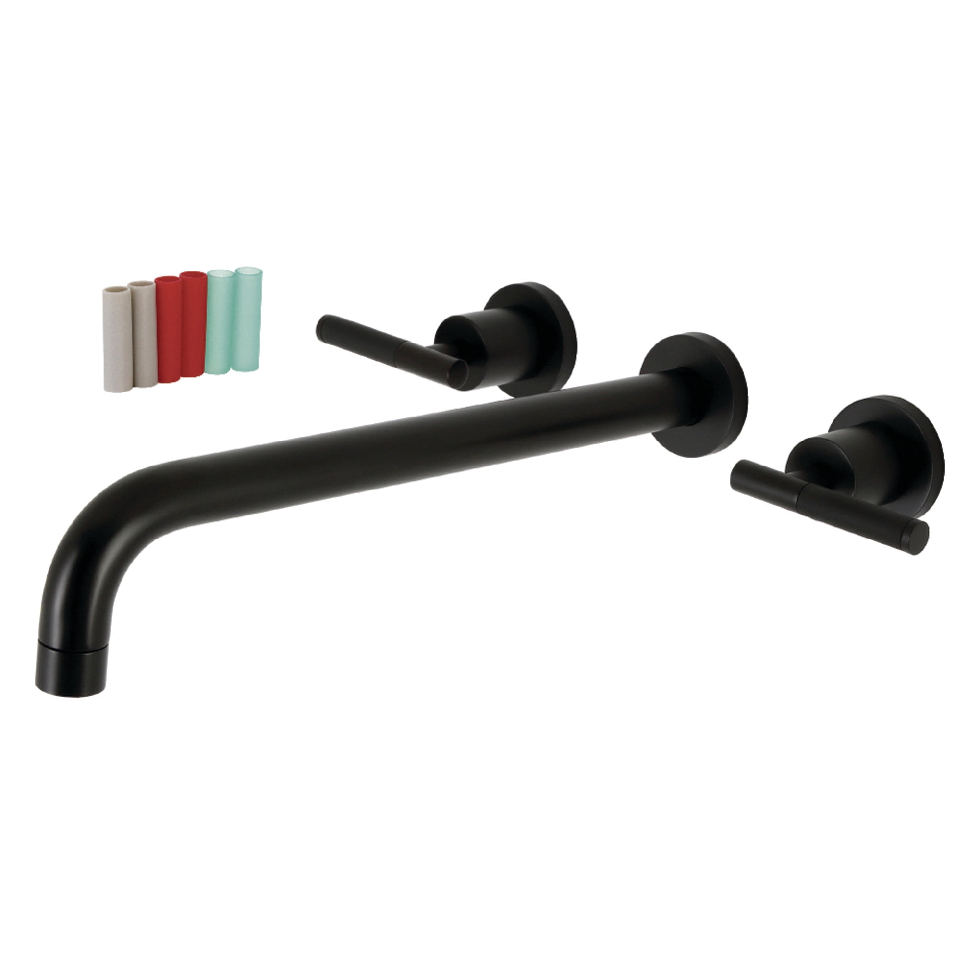 Kingston Brass KS8040CKL Kaiser Two-Handle 3-Hole Wall Mount Roman Tub Faucet in Matte Black