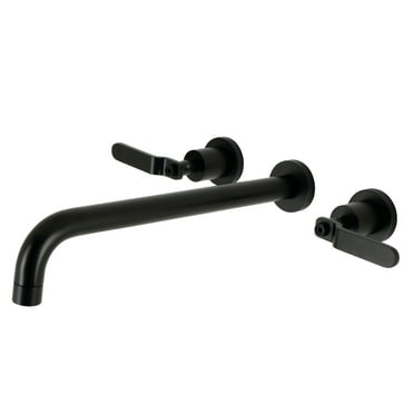 Kingston Brass KS8040KL Whitaker Two-Handle 3-Hole Wall Mount Roman Tub Faucet in Matte Black