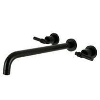 Kingston Brass KS8040ML Milano Two-Handle 3-Hole Wall Mount Roman Tub Faucet in Matte Black