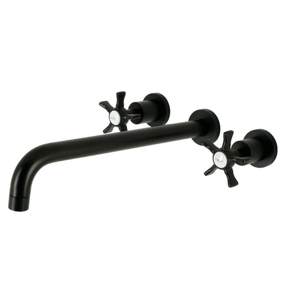 Kingston Brass KS8040NX Hamilton Two-Handle 3-Hole Wall Mount Roman Tub Faucet in Matte Black