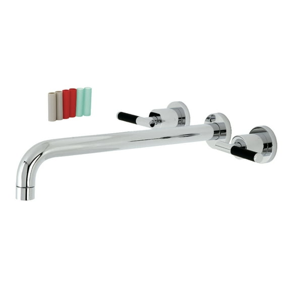 Kingston Brass KS8041CKL Kaiser Two-Handle Wall Mount Roman Tub Faucet, Polished Chrome