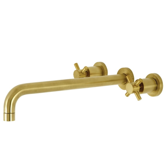 Kingston Brass KS8047DX Concord Two-Handle 3-Hole Wall Mount Roman Tub Faucet in Brushed Brass