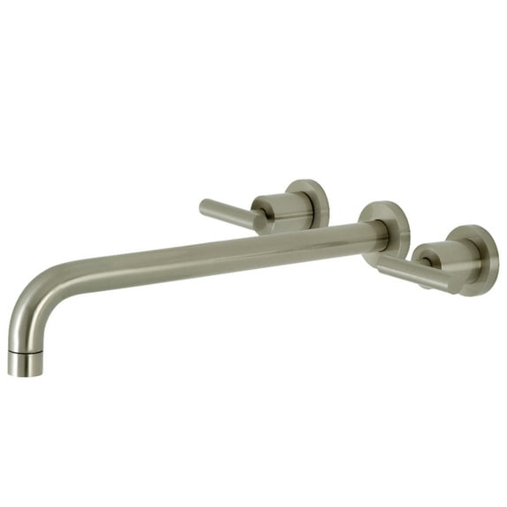 Kingston Brass KS8048CML Manhattan Two-Handle Wall Mount Roman Tub Faucet, Brushed Nickel