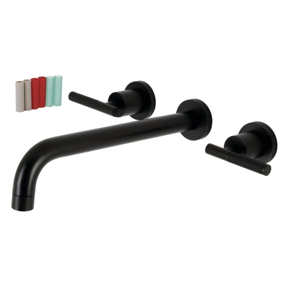 Kingston Brass KS8050CKL Kaiser Two-Handle 3-Hole Wall Mount Roman Tub Faucet in Matte Black