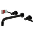 thumbnail image 1 of Kingston Brass KS8050DKL Kaiser Two-Handle 3-Hole Wall Mount Roman Tub Faucet in Matte Black, 1 of 7