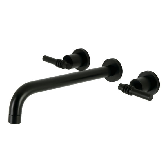 Kingston Brass KS8050ML Milano Two-Handle 3-Hole Wall Mount Roman Tub Faucet in Matte Black