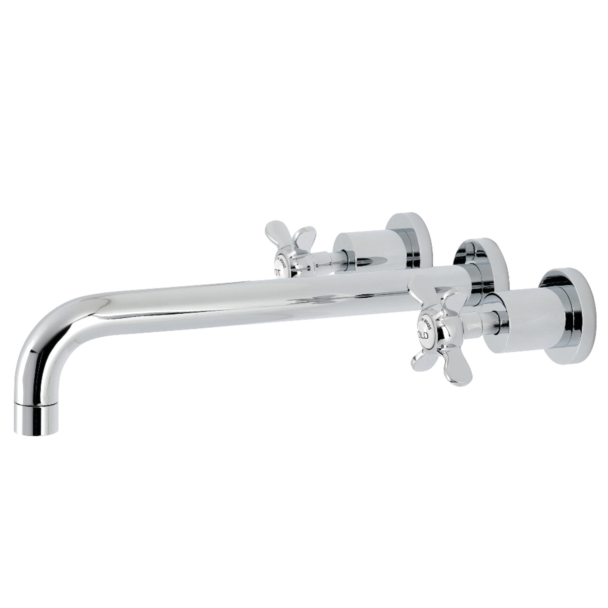 Kingston Brass KS8051BEX Essex Two-Handle 3-Hole Wall Mount Roman Tub Faucet in Polished Chrome