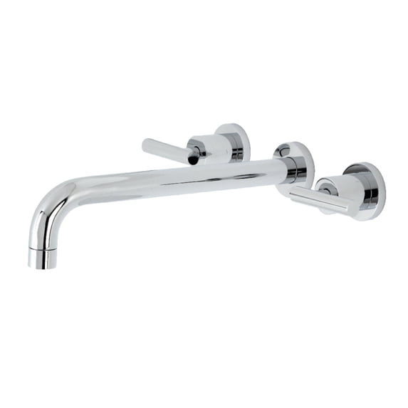 Kingston Brass KS8051CML Manhattan Two-Handle Wall Mount Roman Tub Faucet, Polished Chrome