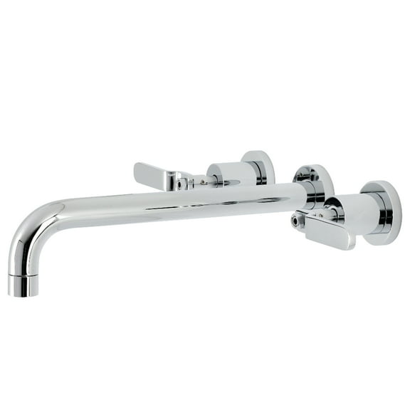 Kingston Brass KS8051KL Whitaker Two-Handle 3-Hole Wall Mount Roman Tub Faucet in Polished Chrome