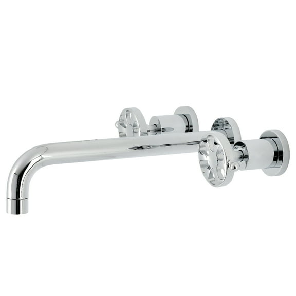 Kingston Brass KS8051RX Belknap Two-Handle 3-Hole Wall Mount Roman Tub Faucet in Polished Chrome