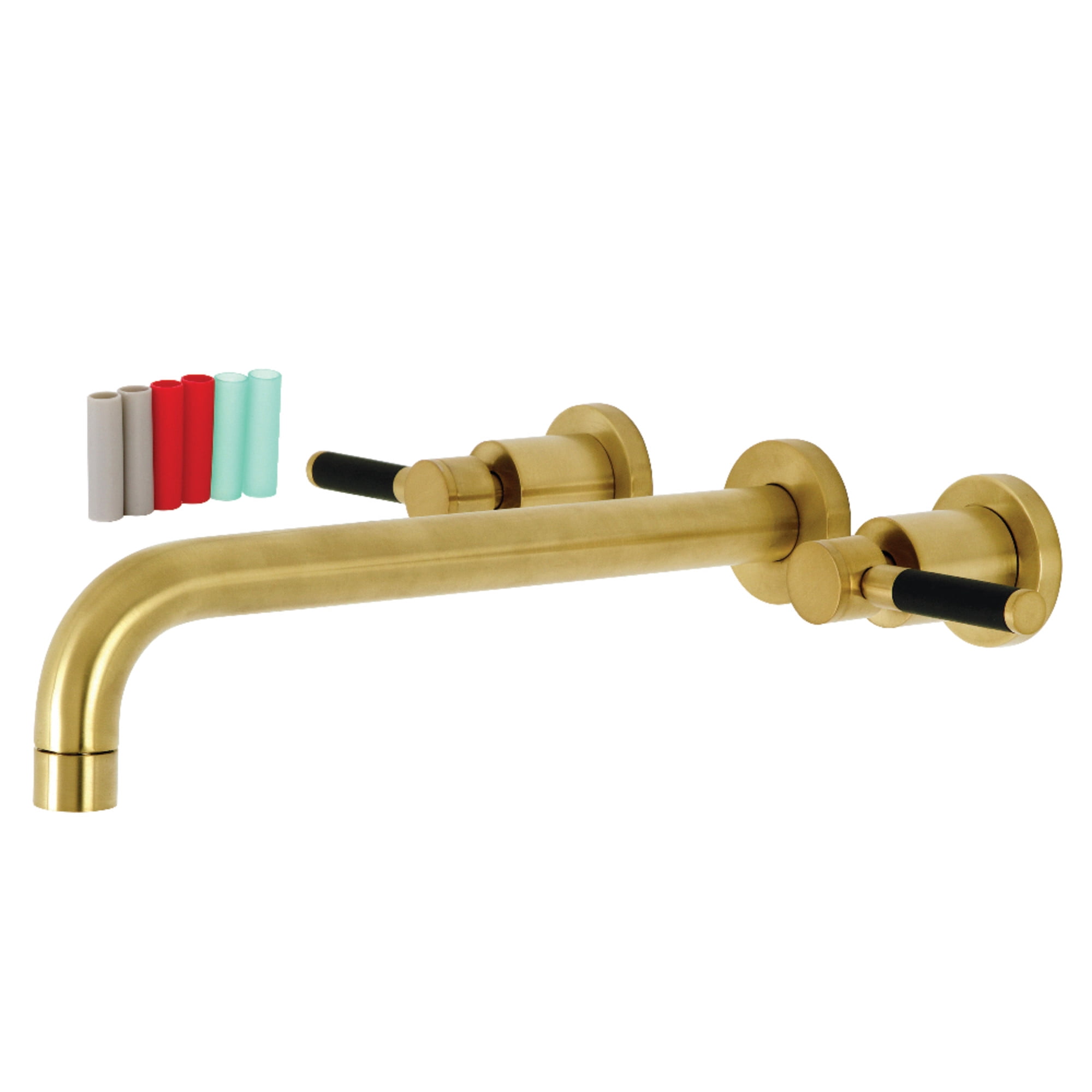 Kingston Brass KS8057DKL Kaiser Two-Handle 3-Hole Wall Mount Roman Tub Faucet in Brushed Brass
