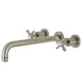 thumbnail image 1 of Kingston Brass KS8058BEX Essex Two-Handle Wall Mount Roman Tub Faucet, Brushed Nickel, 1 of 7
