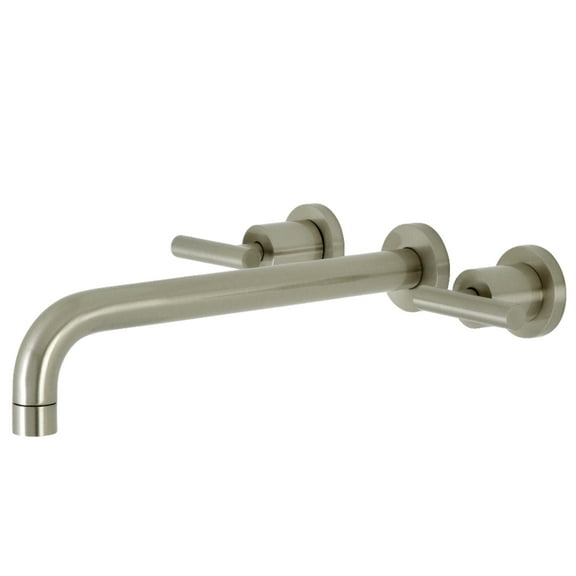 Kingston Brass KS8058CML Manhattan Two-Handle Wall Mount Roman Tub Faucet, Brushed Nickel