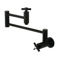 thumbnail image 1 of Kingston Brass KS8100ZX Millennium Wall Mount Pot Filler Kitchen Faucet, Matte Black, 1 of 5