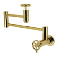 thumbnail image 1 of Kingston Brass KS8102RKX Webb Wall Mount Pot Filler Faucet with Knurled Handle, Polished Brass, 1 of 7