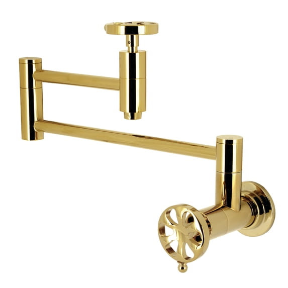 Kingston Brass KS8102RX Belknap Wall Mount Pot Filler Faucet, Polished Brass