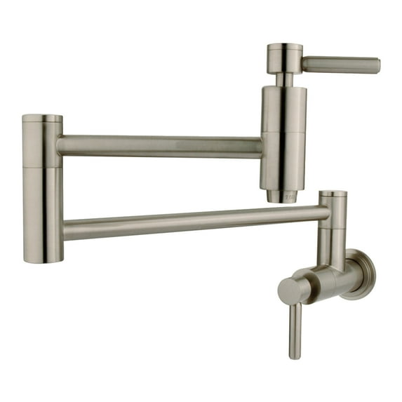 Kingston Brass KS8108DL Concord Wall Mount Pot Filler Kitchen Faucet, Brushed Nickel