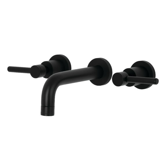 Kingston Brass KS8120DL Concord Double-Handle 3-Hole Wall Mount Bathroom Faucet in Matte Black