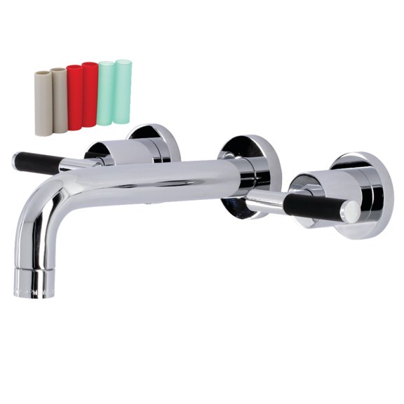 Kingston Brass KS8121CKL Kaiser Double-Handle 3-Hole Wall Mount Bathroom Faucet in Polished Chrome