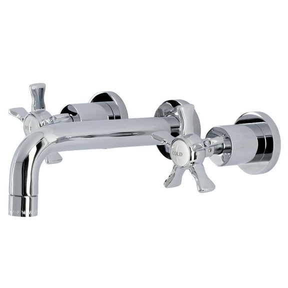 Kingston Brass KS8121NX Hamilton Double-Handle 3-Hole Wall Mount Bathroom Faucet in Polished Chrome