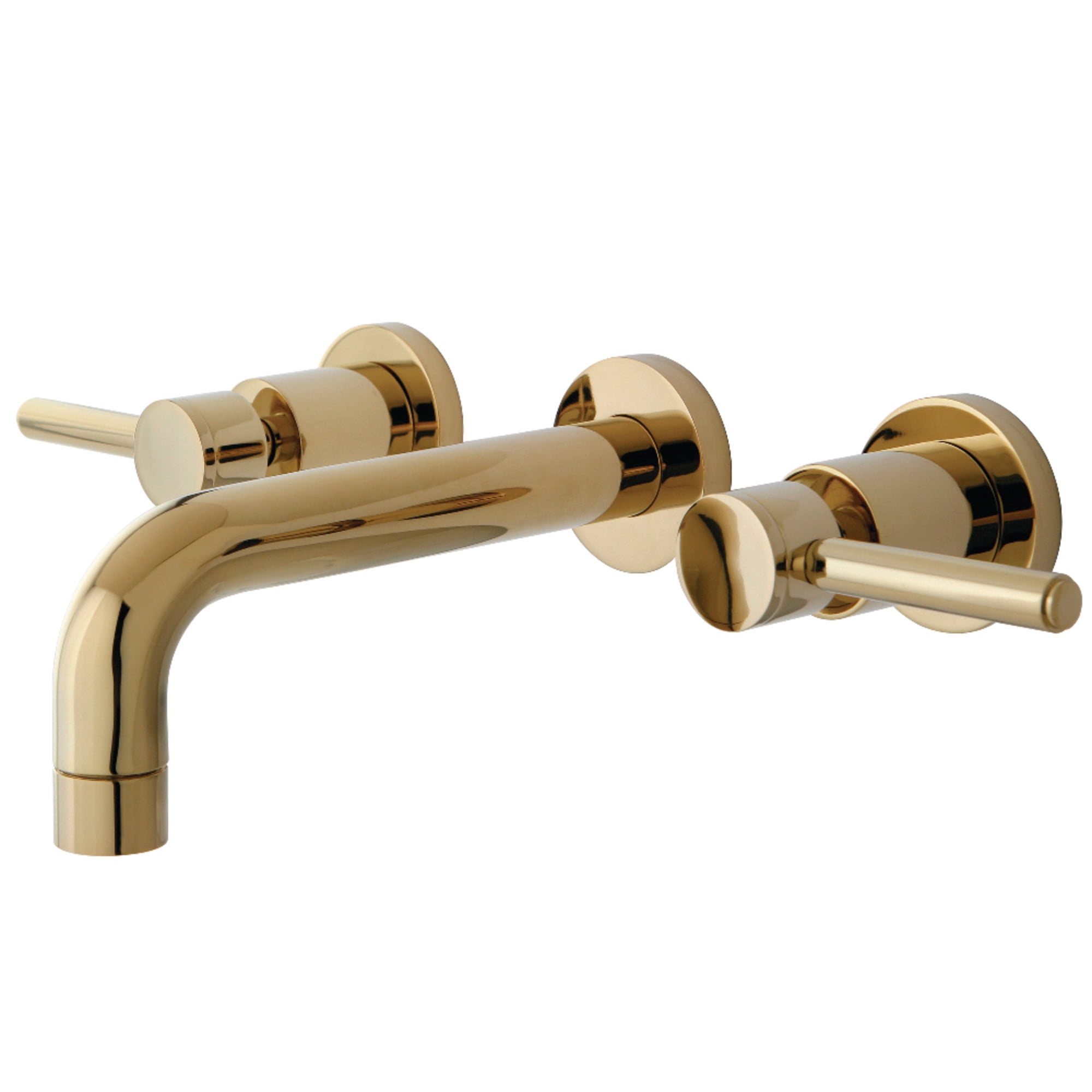 Kingston Brass KS8122DL Concord Double-Handle 3-Hole Wall Mount Bathroom Faucet in Polished Brass