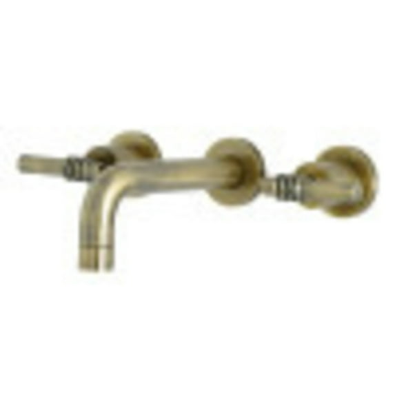 Kingston Brass KS8123ML Milano 2-Handle 8 in. Wall Mount Bathroom Faucet, Antique Brass
