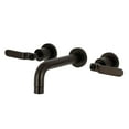 thumbnail image 1 of Kingston Brass KS8125KL Whitaker Double-Handle 3-Hole Wall Mount Bathroom Faucet in Oil Rubbed Bronze, 1 of 8