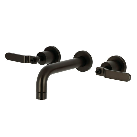 Kingston Brass KS8125KL Whitaker Double-Handle 3-Hole Wall Mount Bathroom Faucet in Oil Rubbed Bronze